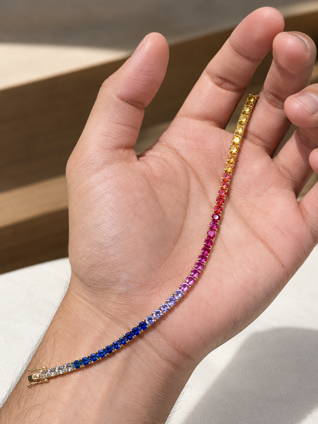 Rainbow Gradient Tennis Bracelet-2