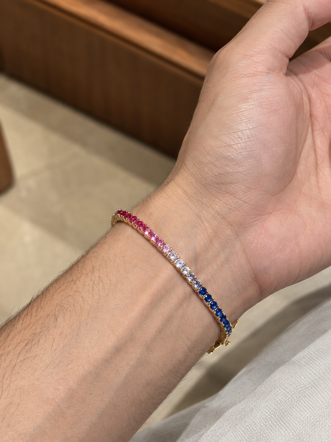 Rainbow Gradient Tennis Bracelet-3